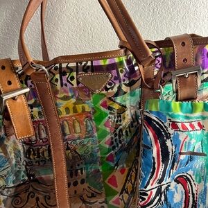 Prada Artistic Multicolor Tote Bag